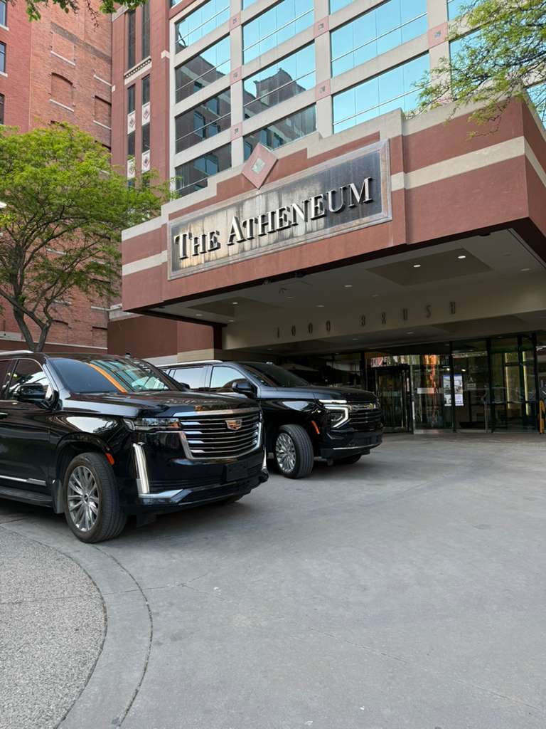 Executive black SUV used for airport and corporate transportation in Detroit